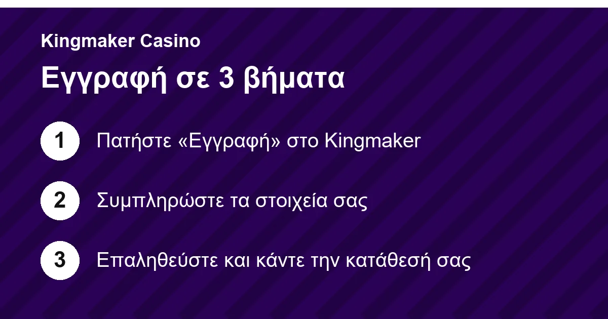 Εγγραφή στο Kingmaker Casino σε τρία βήματα